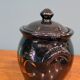 Vaso container, laccato black decorated in gold, France 1970s, in ottimo stato.