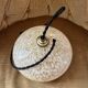Mini Suspension Art Deco opaline verre Clichy jaune