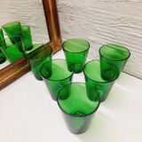 Set 6 green Vereco glasses