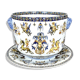 Cache-pot et son présentoir Gien, Collection Renaissance, XXe Siècle