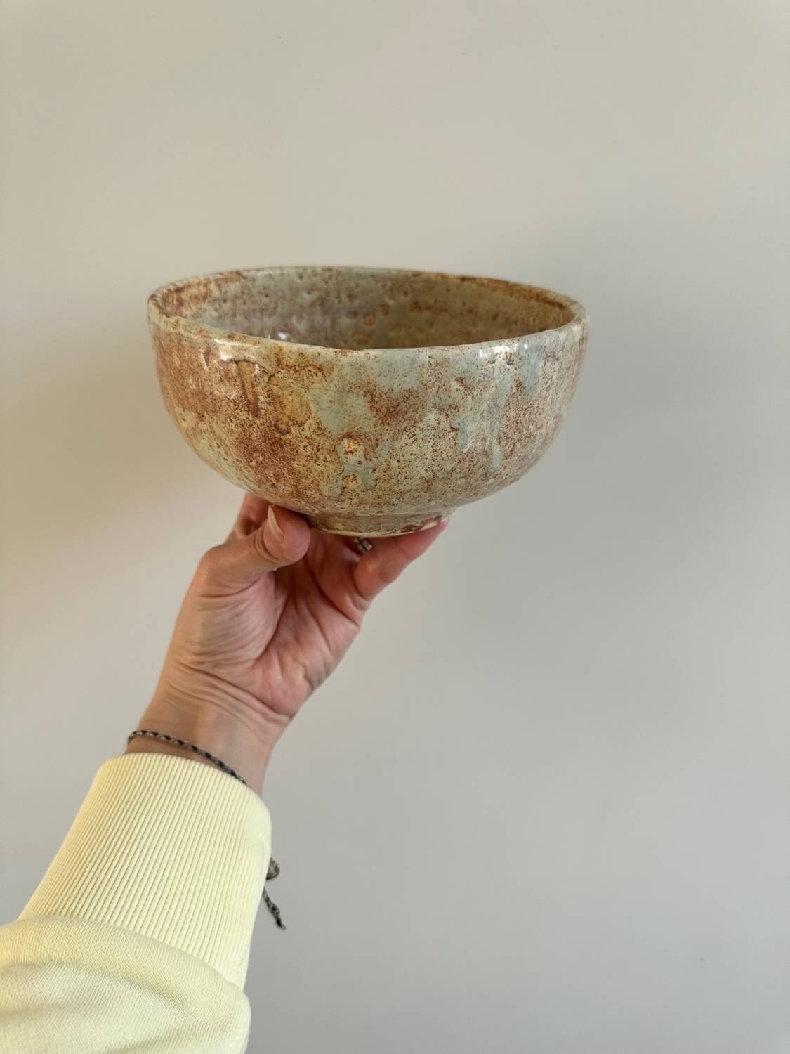 Large handmade stoneware bowl - unique piece