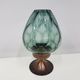 Candlestick, gold-tone brass, clear greenish glass, Austria, 1960s.