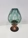 Candlestick, gold-tone brass, clear greenish glass, Austria, 1960s.
