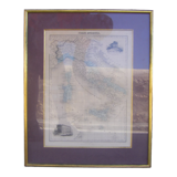 Engraving of the map of ancient Italy
