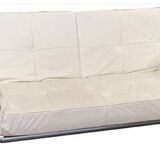 Smala Cinna white leather sofa by Pascal Mourgue