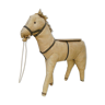 Horse to pull toy imitation leather 50-60's vintage