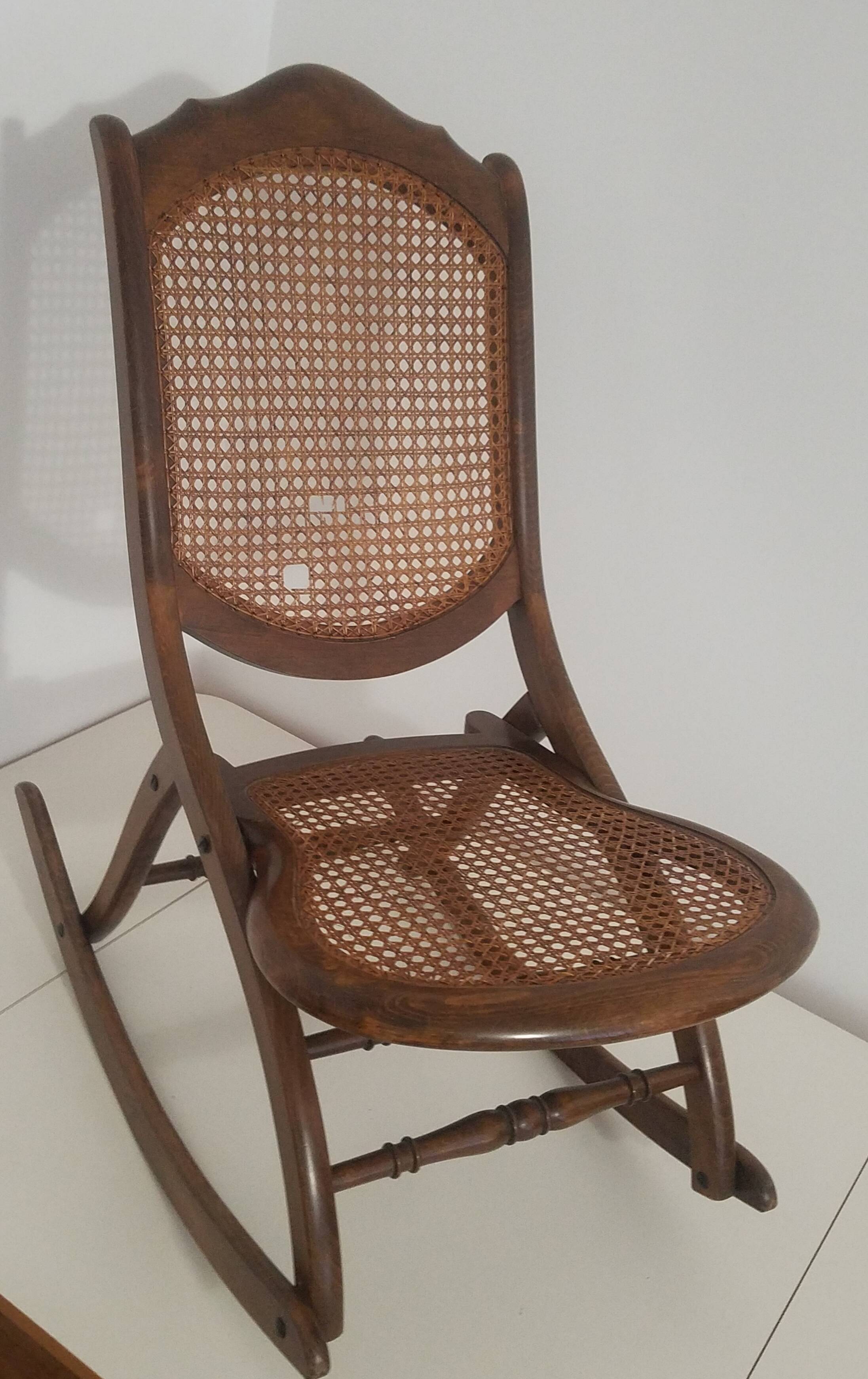 Vintage cane rocking chair