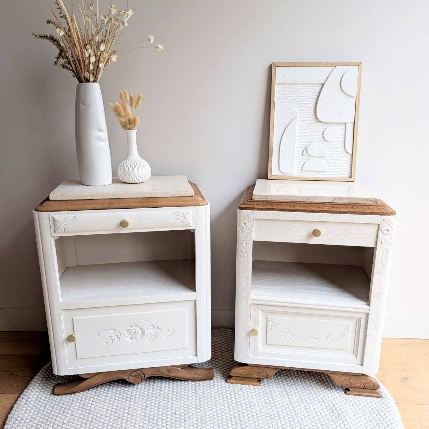 Pair of revisited 1930s bedside tables