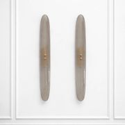 Pair of Fontana Arte Style Mid-century Modern Smoke Murano Glass Sconces