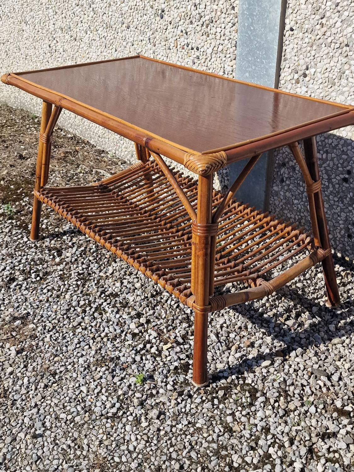 Vintage rattan coffee table