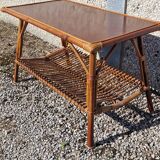 Vintage rattan coffee table