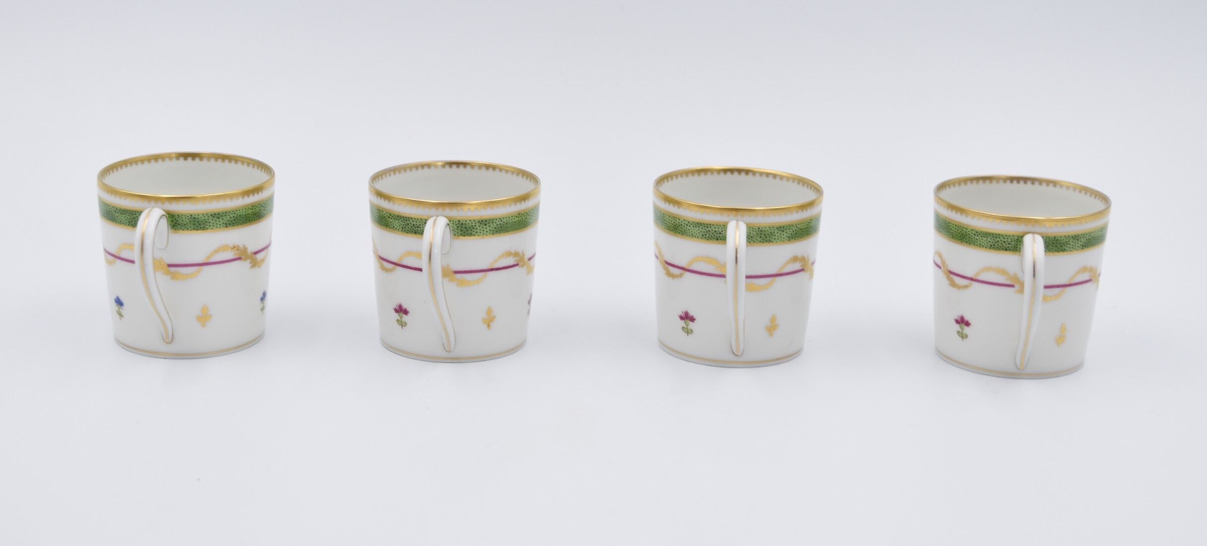 8 porcelain cups and coffee cups from Limoges Haviland Vieux Paris