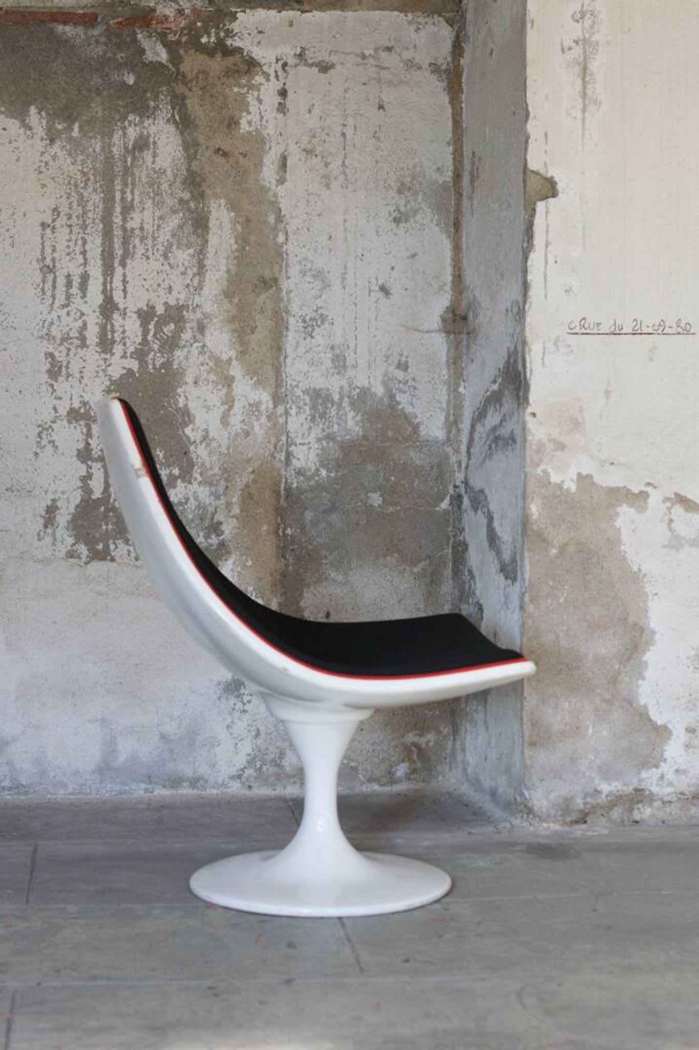 Space Age armchair lacquered fiber and fabrics 1970