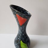 60s designer ceramic vase signed Vallauris Height 28.5cm