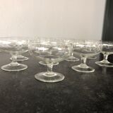 Set of 10 crystal champagne glasses