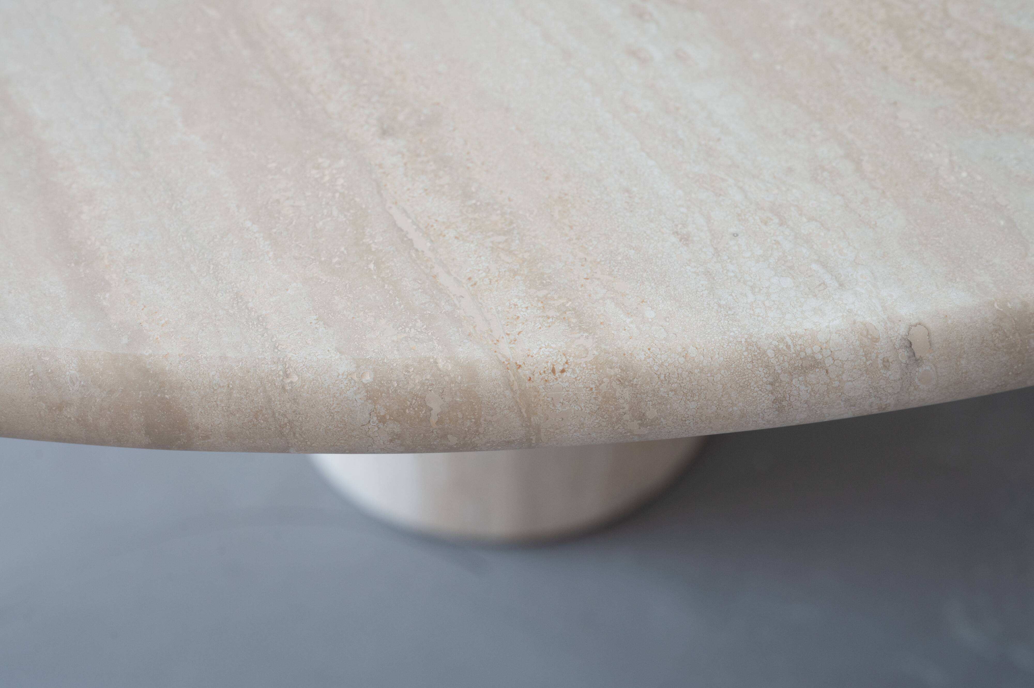 Angelo Mangiarotti M1 dining table Travertine marble 130cm