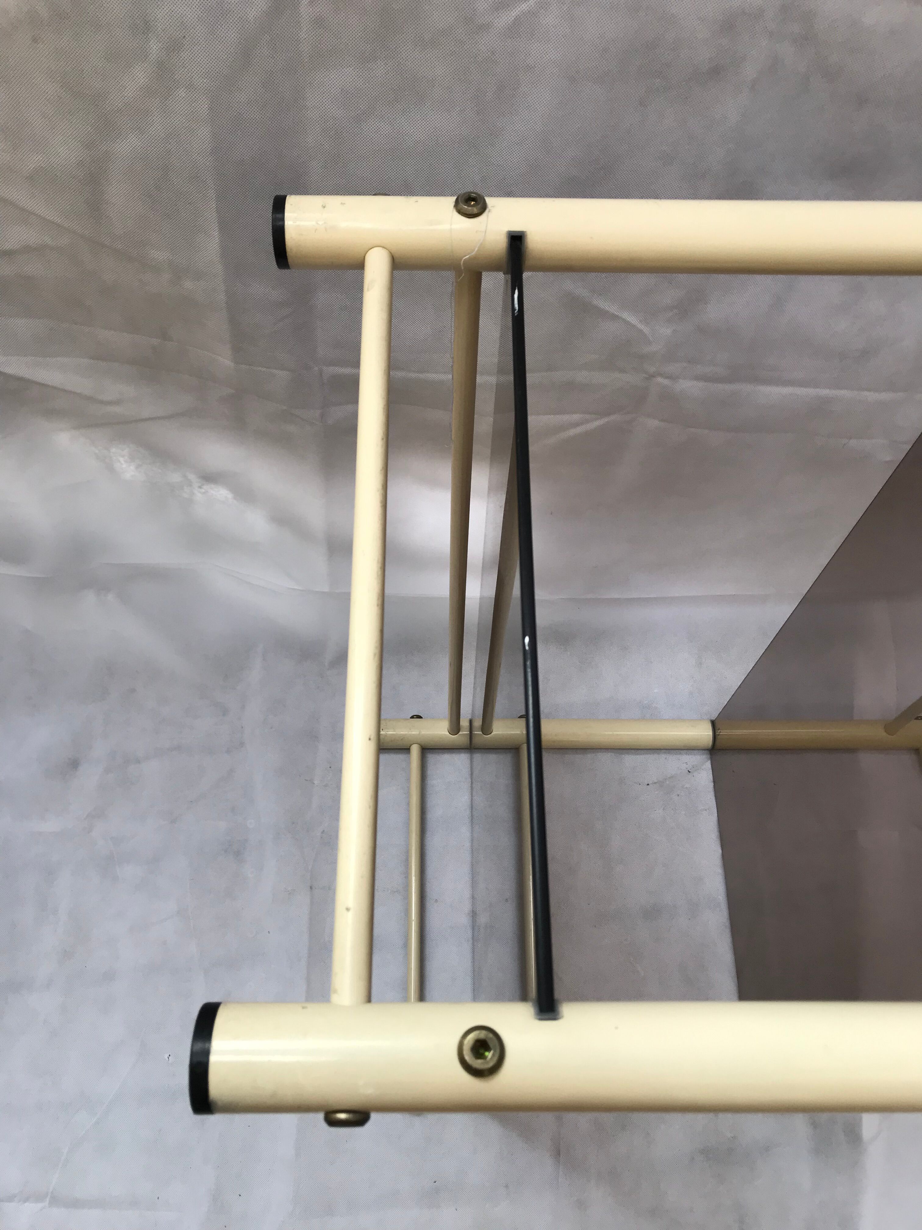 Beige metal console and smoked tempered glass Yves Boutboul