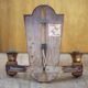 Vintage wooden wall light, wall light with art deco mirror