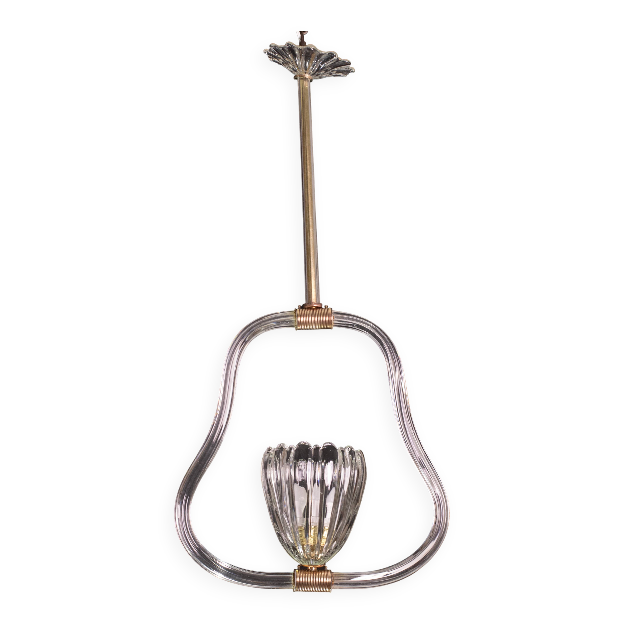 Charming Art Decò Barovier and Toso Chandelier, 1940s