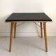 "PLIDEAL" Folding Coffee Table Beech & Faux Leather 1950 Vintage Glamping