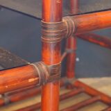 Rattan and leather bookcase 1970