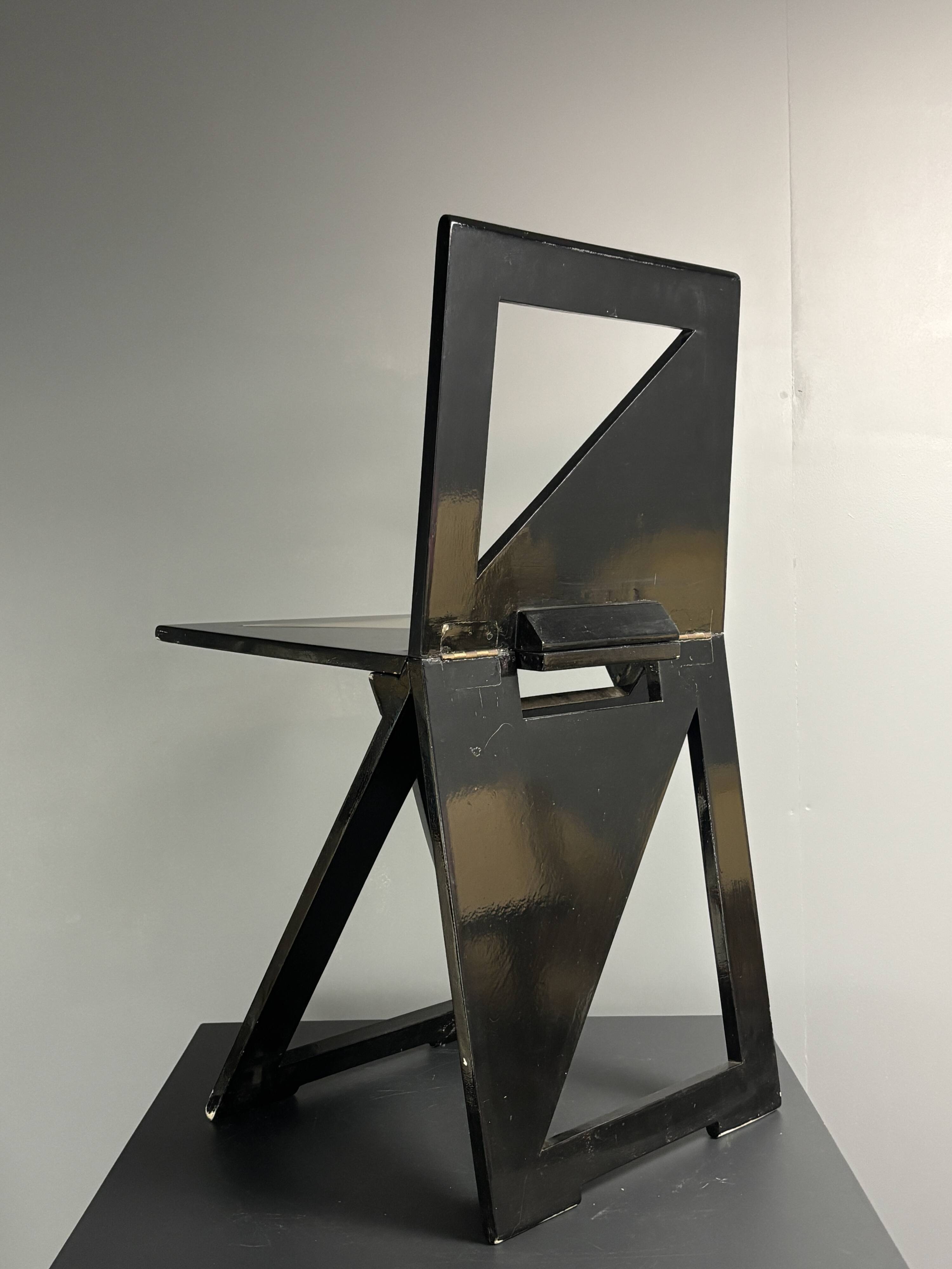 Dutch post modern foldable side chair, Eindhoven Design Academy, 1980s