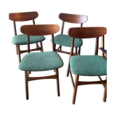 Set of 4 Scandinavian teak chairs – Model "Vagn" – 1960s