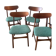 Set of 4 Scandinavian teak chairs – Model "Vagn" – 1960s