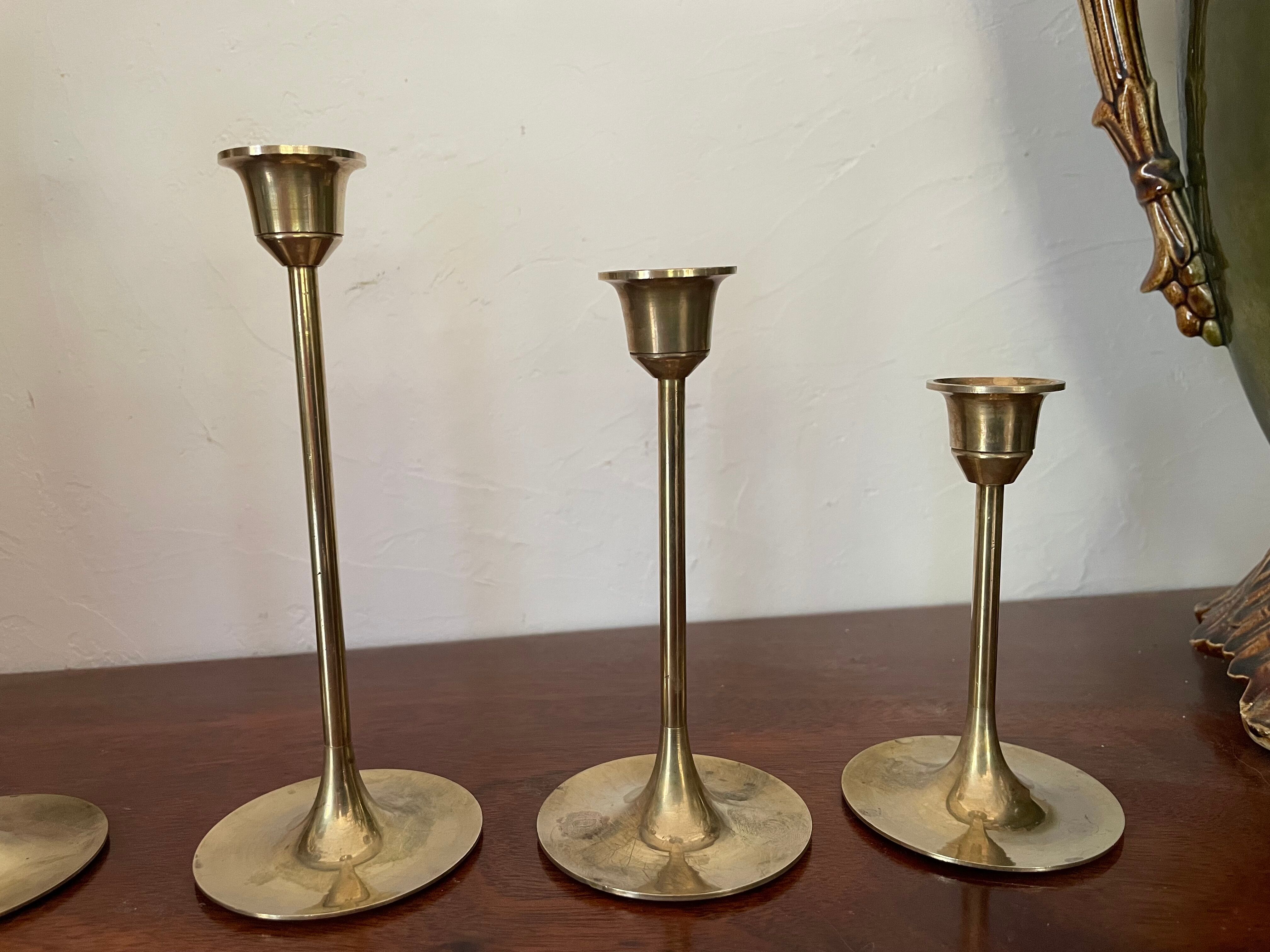 Suite of 5 Danish candle holders 50s