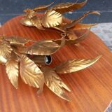 Pair of gold leaf sconces