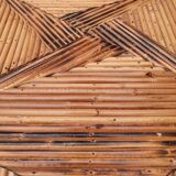 Rattan marquetry coffee table