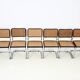 Set of 8 B32 model dining chairs by Marcel Breuer.