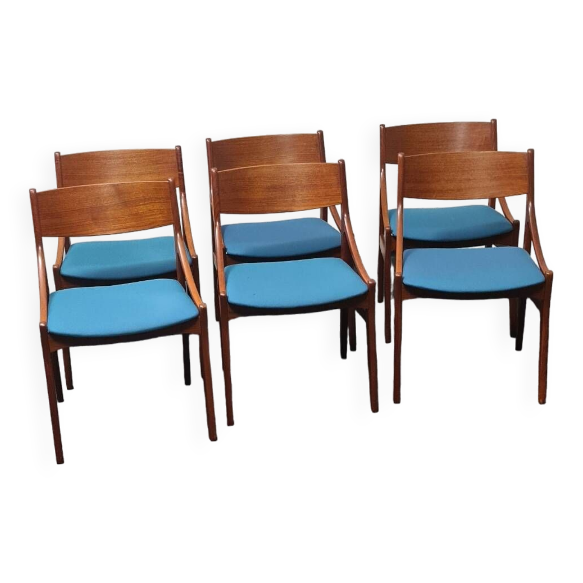 A set of 6 Vintage Danish design dining chairs by Vestervig Eriksen