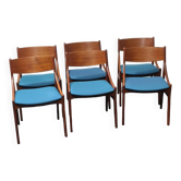 A set of 6 Vintage Danish design dining chairs by Vestervig Eriksen