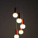 1970s Cascade Chandelier with Plastic Shades, Czechoslovakia