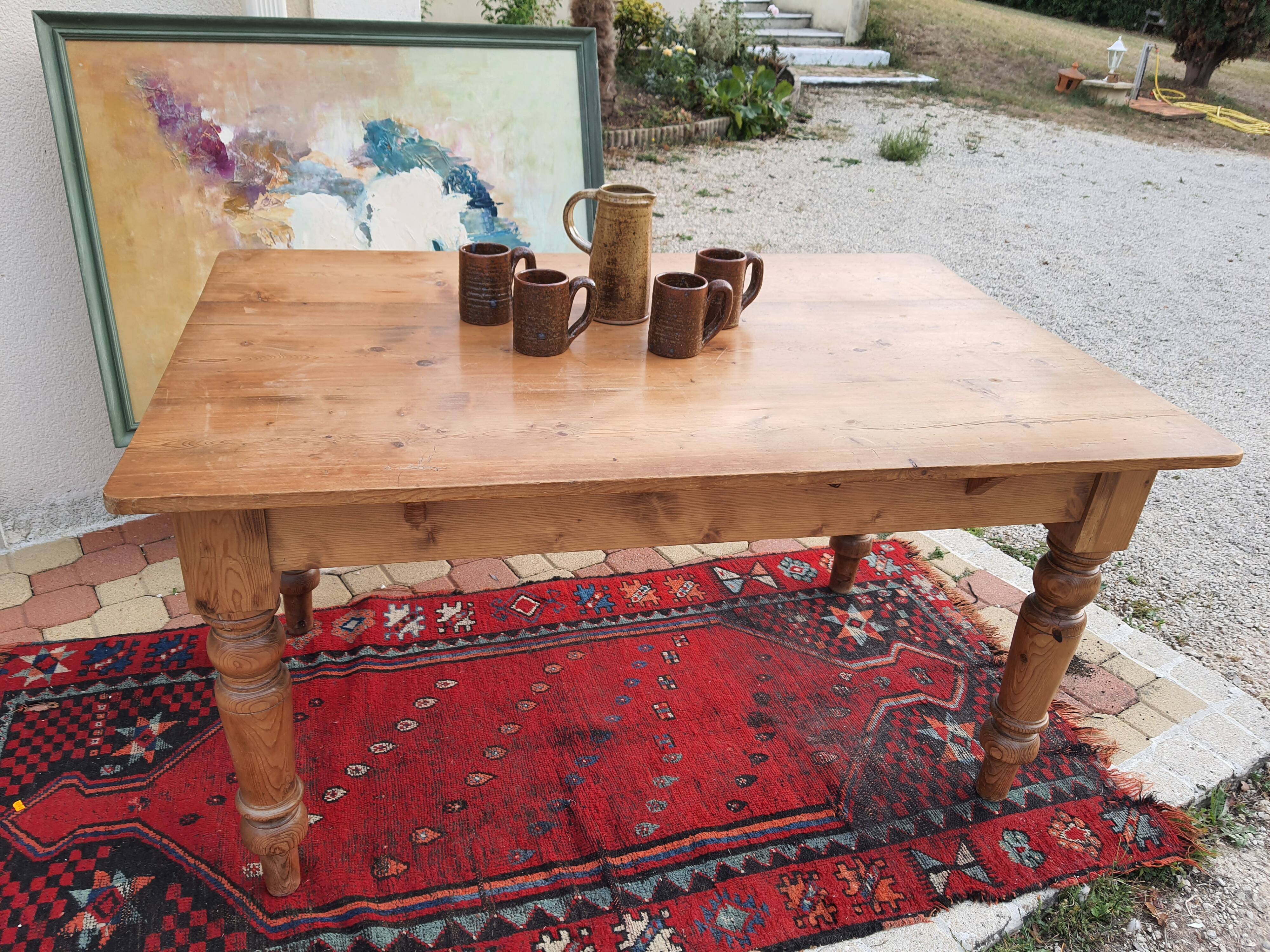 Vintage farmhouse table pich pine