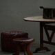 Oromo stool from mid-20th century Africa, hand-carved wood, tribal style.