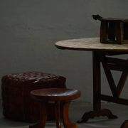 Oromo stool from mid-20th century Africa, hand-carved wood, tribal style.