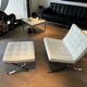 White Barcelona chair with ottoman – Knoll 2012 Edition -
