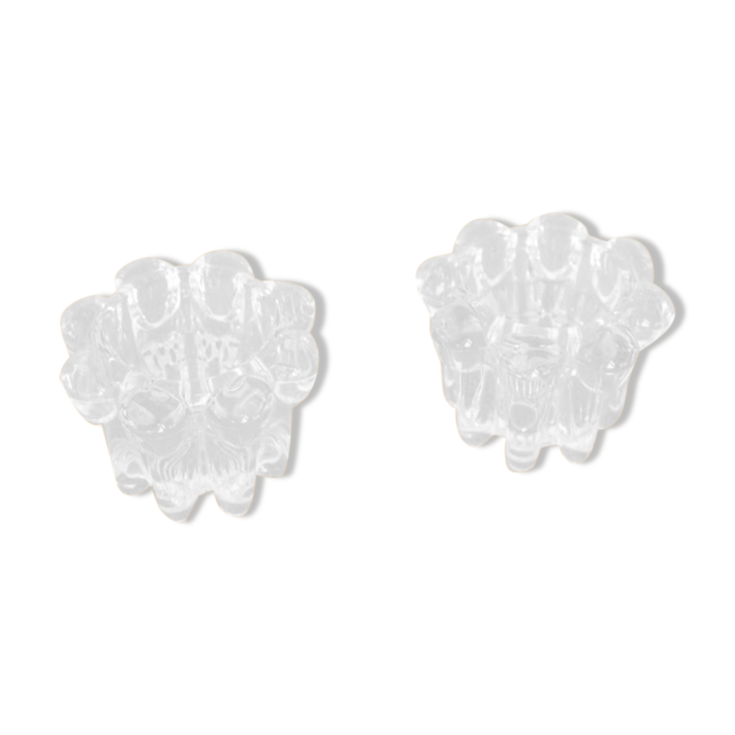 2 clear glass candle holders