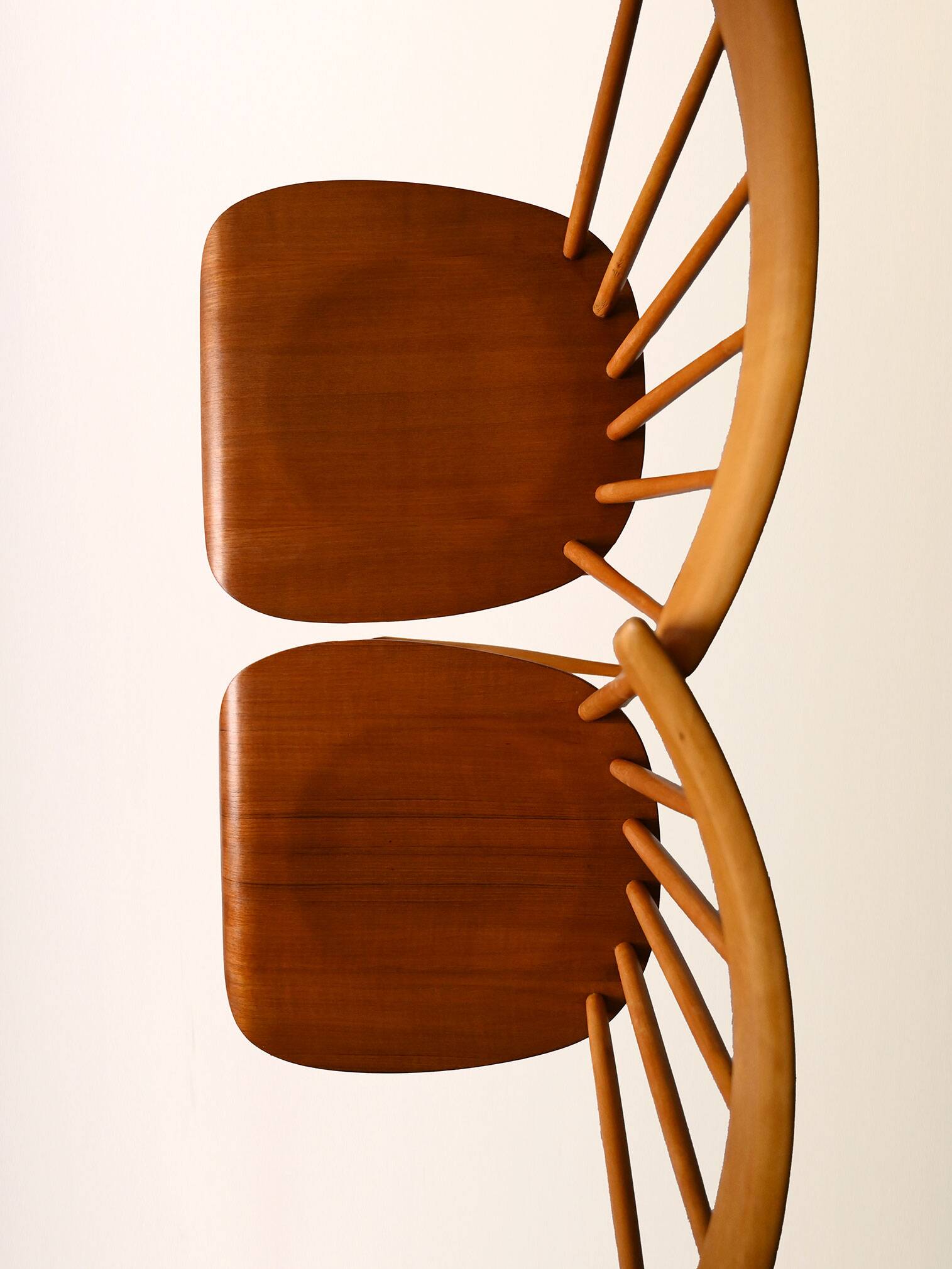 Pair of Scandinavian 1950s/60s beech and teak chairs Pinstol type