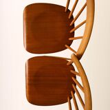 Pair of Scandinavian 1950s/60s beech and teak chairs Pinstol type
