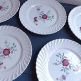Lot of 5 flat plates stamped Luneville