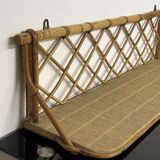 Vintage rattan wall shelf