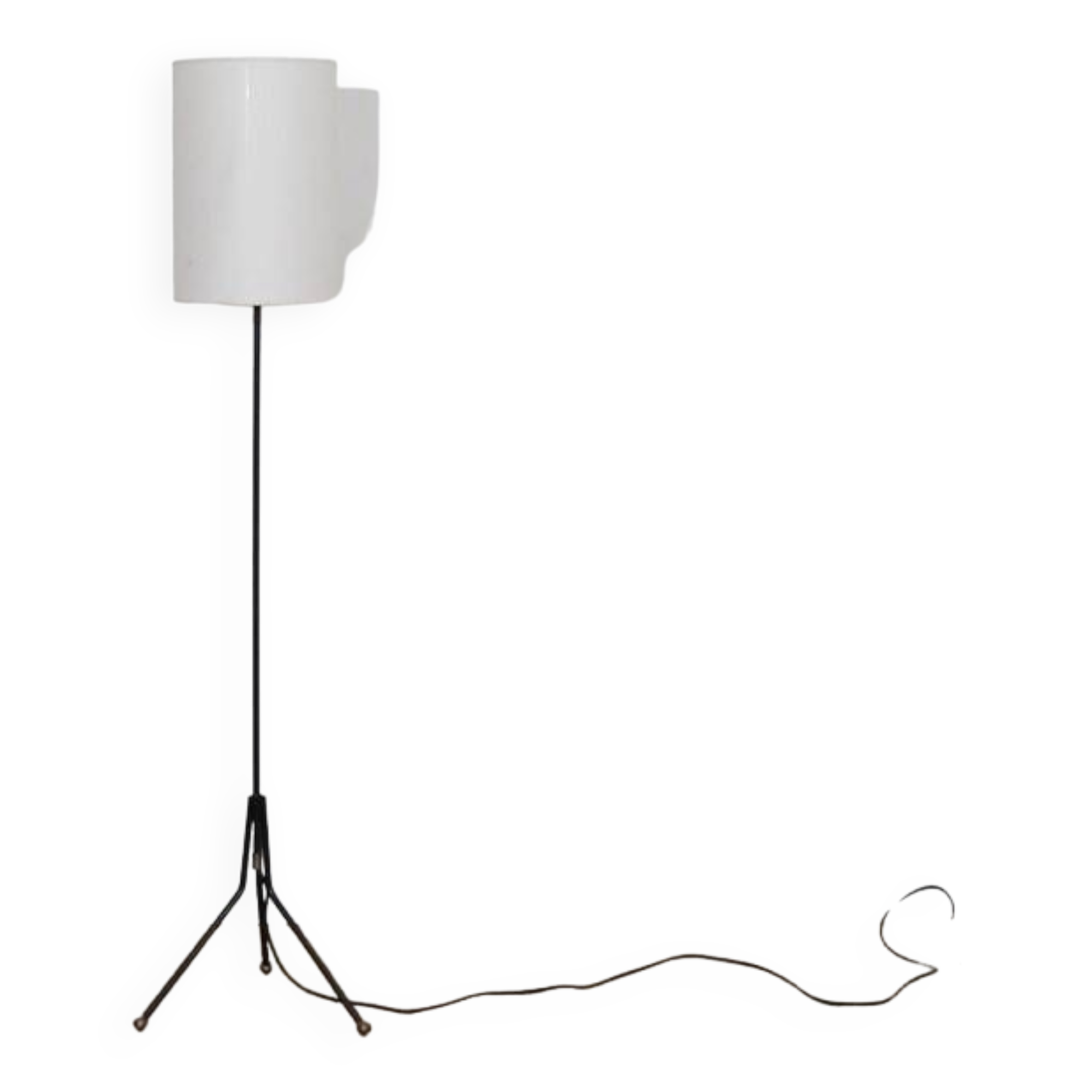 Lampadaire tripode en metal et laiton, 1970