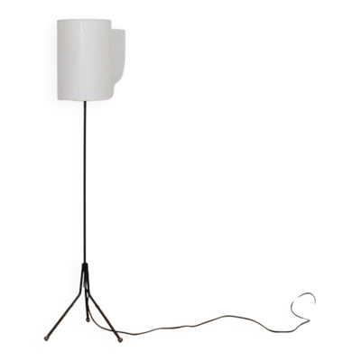 Lampadaire tripode en metal et laiton, 1970