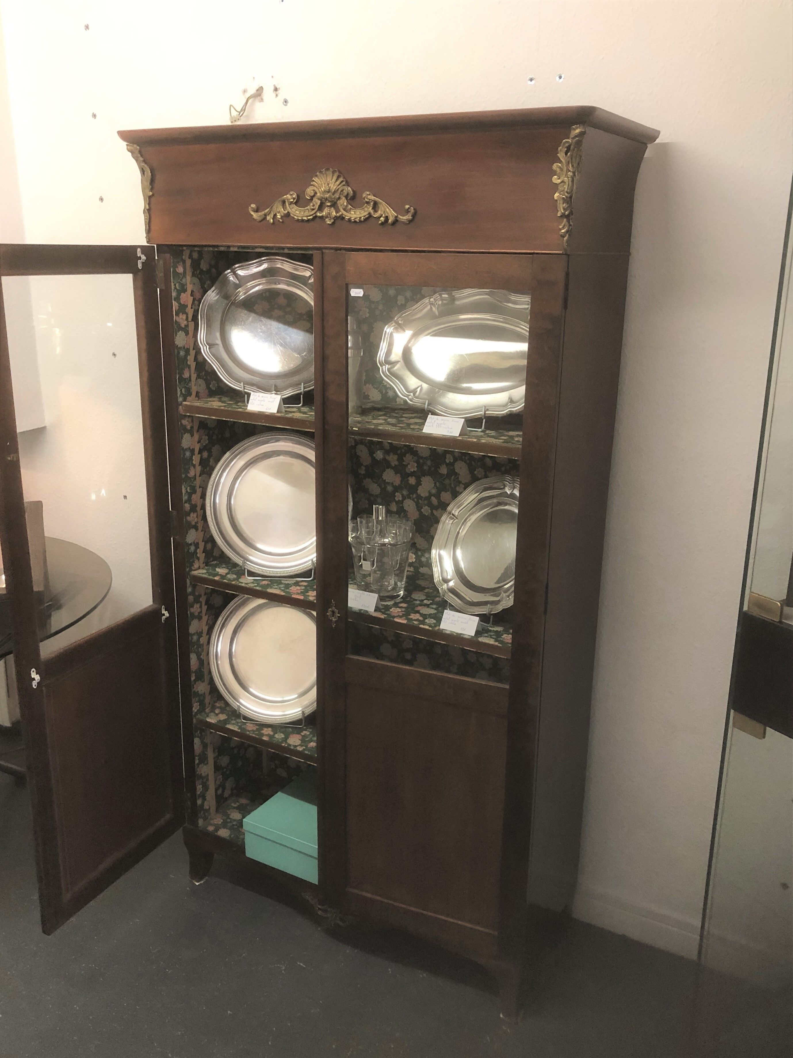 Showcase library 2 doors in mahogany of cuba 19 th Ornaments in bronze