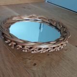 Miroir rond rotin osier 18cm