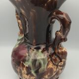 Old vase with polychrome enamelled ceramic coves with effect 21.5