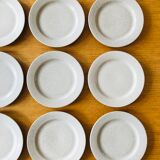 12 Flat plates in vintage speckled stoneware